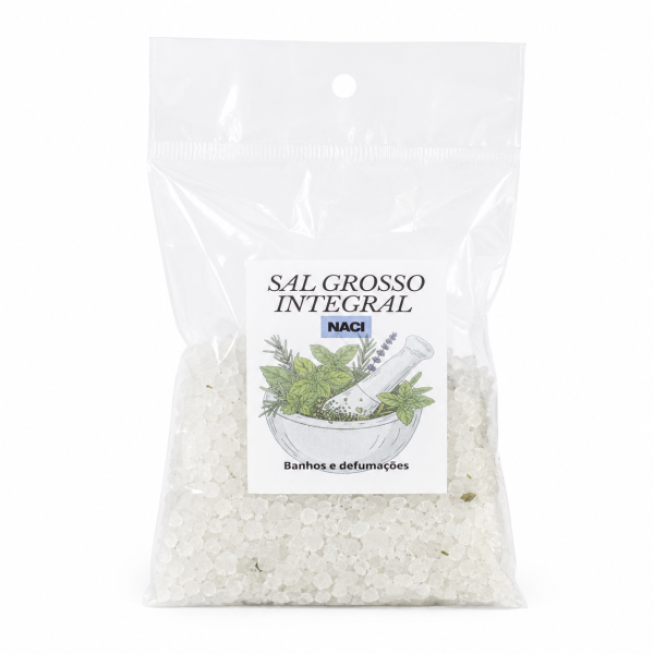 Ervas Sal Grosso Integral Naturais para Banho e Defumação Proteção 12g Ervas Sal Grosso Integral Naturais para Banho e Defumação Proteção 12g
