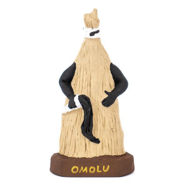 Escultura Orixá Omolu 10 cm Cor Palha em Resina