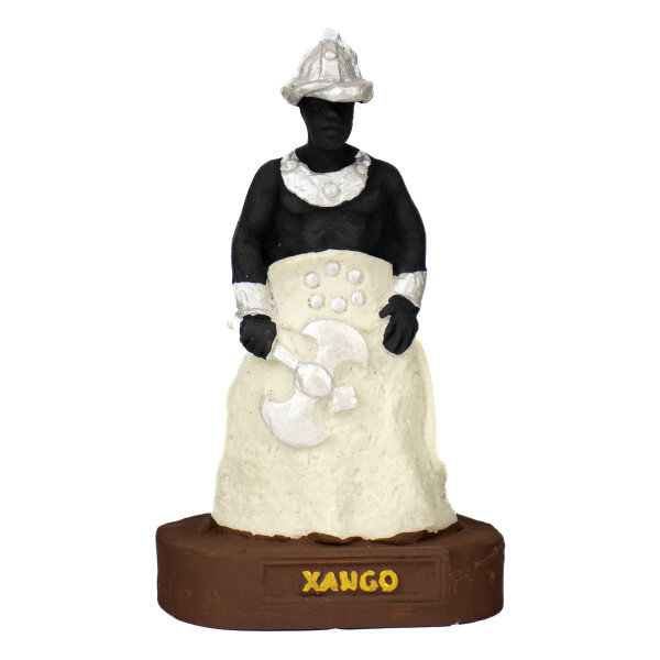 Escultura Orixá Xangô Ayra Branco 9,50 cm em Resina Escultura Orixá Xangô Ayra Branco 9,50 cm em Resina