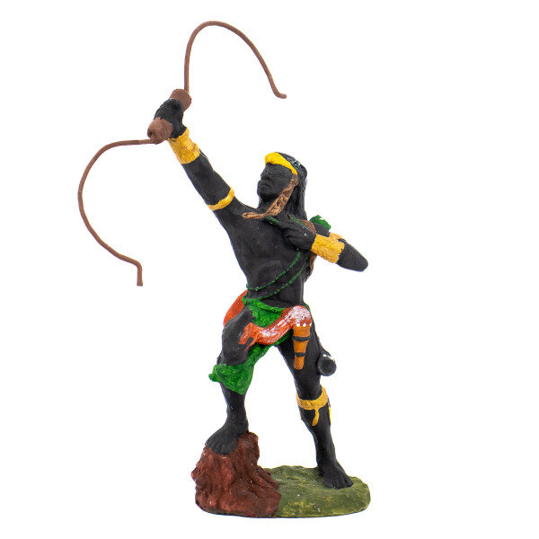 Escultura Orixa Oxossi Verde 22 cm em Resina