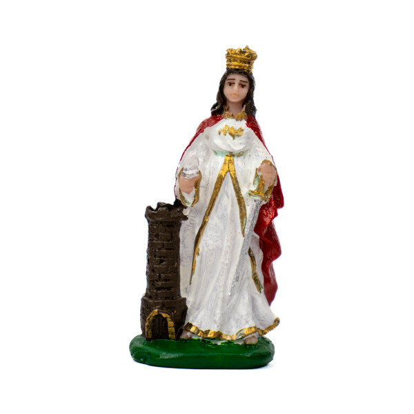 Escultura Santa Bárbara 7,50 cm em Resina Escultura Santa Bárbara 7,50 cm em Resina