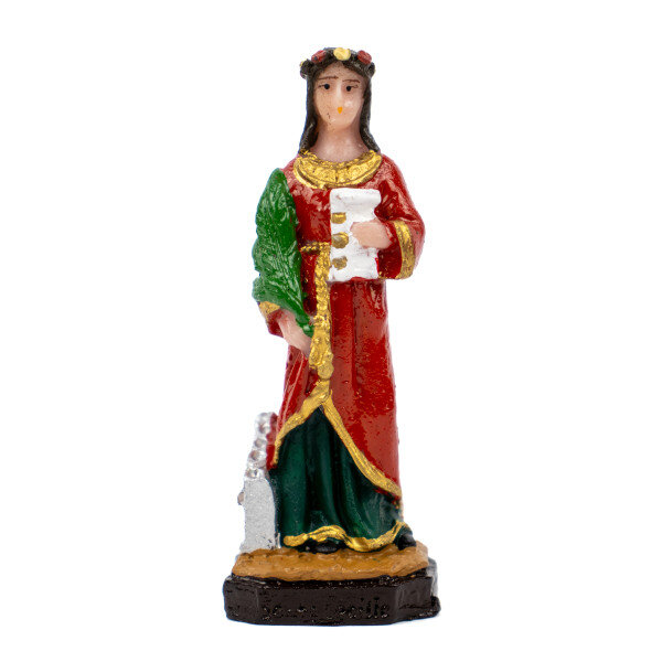 Escultura Santa Cecilia 7,50 cm em Resina Escultura Santa Cecilia 7,50 cm em Resina