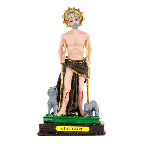 Escultura São Lázaro 14,50 cm em Resina Escultura São Lázaro 14,50 cm em Resina