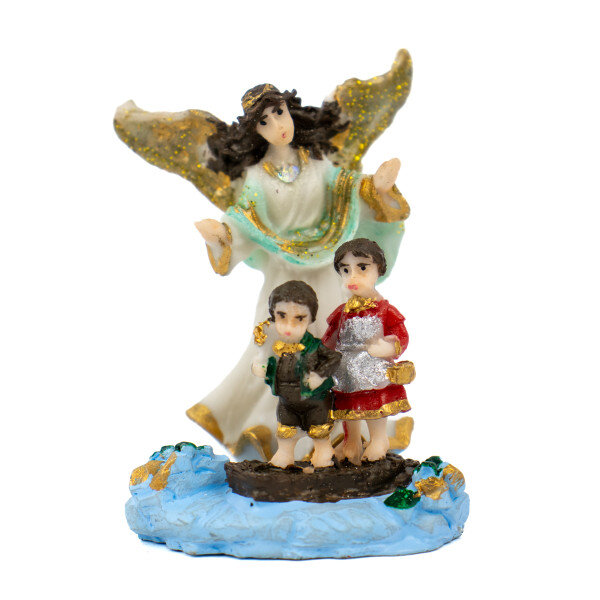 Escultura Anjo da Guarda 8,50 cm Verde Claro em Resina