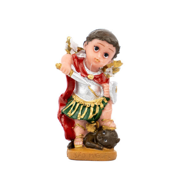Escultura Arcanjo Miguel Baby 8 cm em Resina