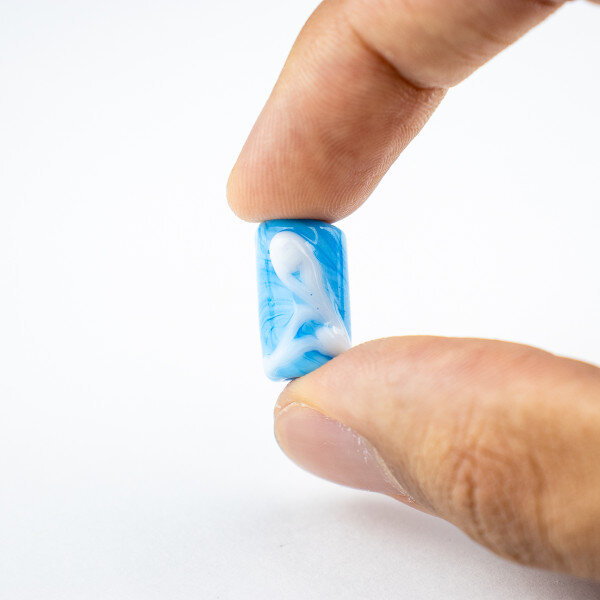 Firma Murano Iemanjá Azul Claro Lisa Desenhada 17mm – Unidade 