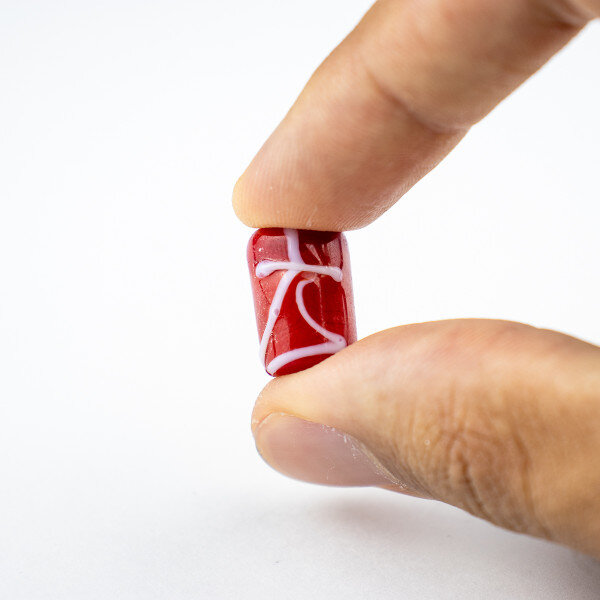 Firma Murano Ogum Vermelho Lisa Desenhada 17mm – Unidade 