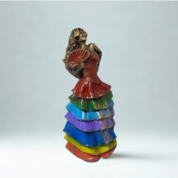 Escultura Cigana Sete Saias Colorida  Vintage Resina 10 cm