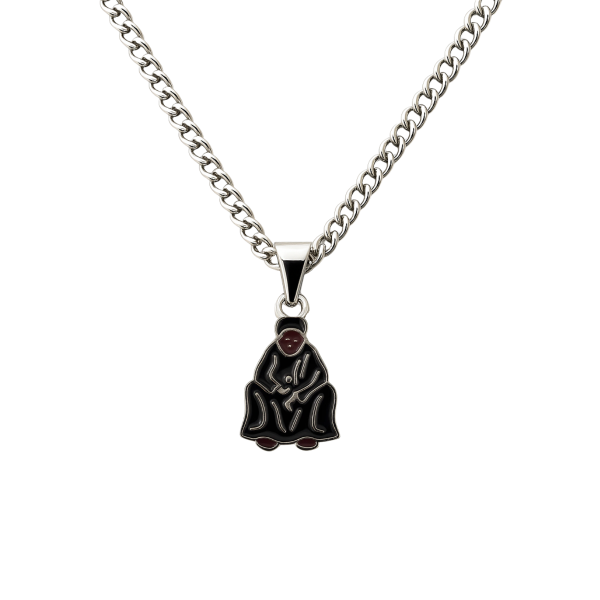 Colar Corrente Imagem Preto Velho 3 cm Metal Niquelado