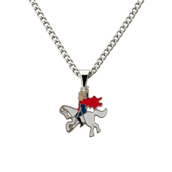 Colar Corrente Imagem São Jorge 3 cm Metal Niquelado