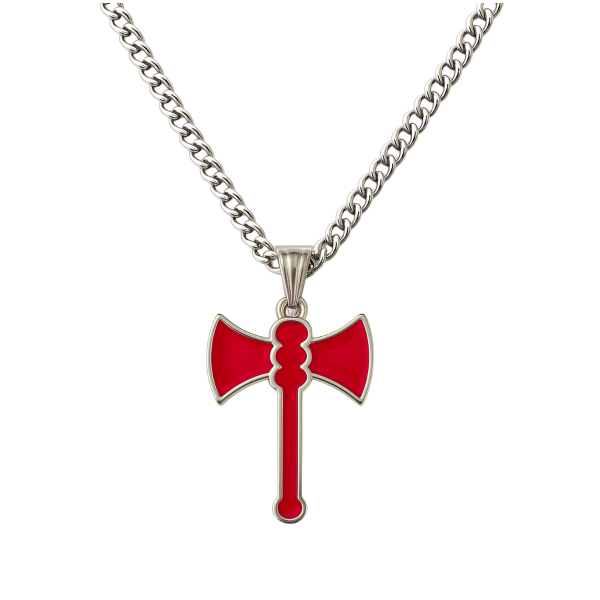 Colar Corrente Machado Xangô Vermelho 3,5 cm Metal Niquelado