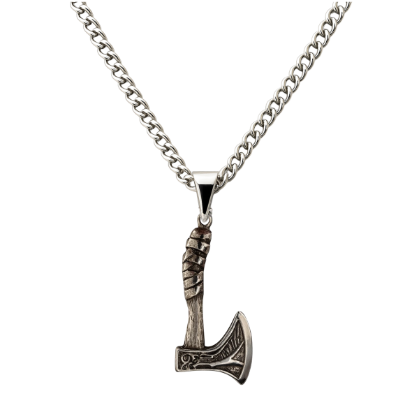 Colar Corrente Machado de Batalha 4,5 cm Metal Niquelado