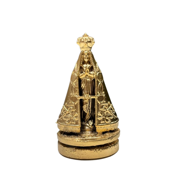 Miniatura Religiosa N.S. Aparecida Resina 3D Dourada 5 cm Miniatura Religiosa N.S. Aparecida Resina 3D Dourada 5 cm