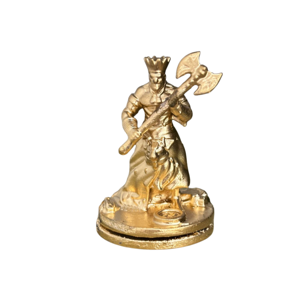 Miniatura Religiosa Xangô em Resina 3D Dourada 5 cm Miniatura Religiosa Xangô em Resina 3D Dourada 5 cm