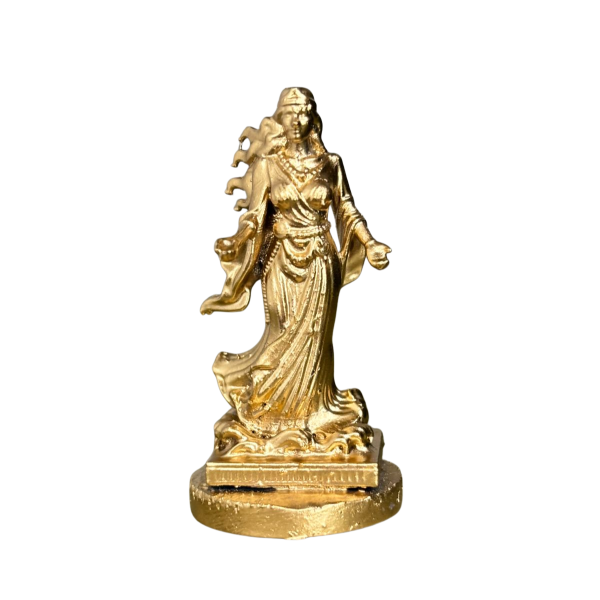Miniatura Religiosa Iemanjá em Resina 3D Dourada 5 cm Miniatura Religiosa Iemanjá em Resina 3D Dourada 5 cm