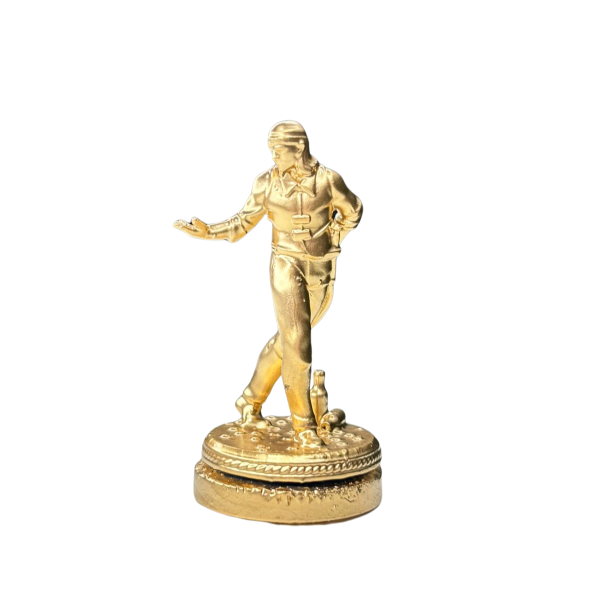 Miniatura Religiosa Cigano em Resina 3D Dourada 5 cm 