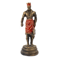 Escultura Xangô Realista Vintage Resina 10 cm