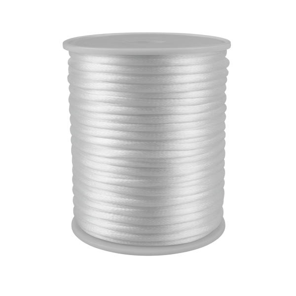 Cordão Acetinado Rabo de Rato 2mm Rolo com 50 m Branco
