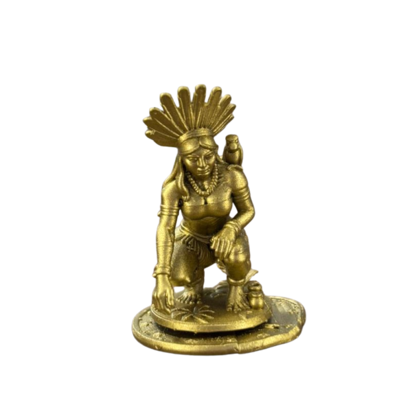 Miniatura Religiosa Cabocla Pena Verde Resina 3D Dourada 5 cm Miniatura Religiosa Cabocla Pena Verde Resina 3D Dourada 5 cm