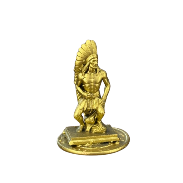 Miniatura Religiosa Caboclo Ventania Resina 3D Dourada 5 cm