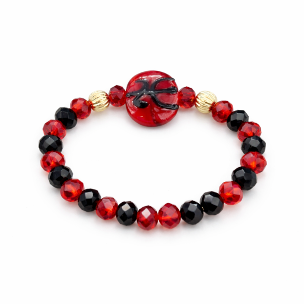 Pulseira Pomba Gira Murano Achatado Cristal e Silicone 5 mm 