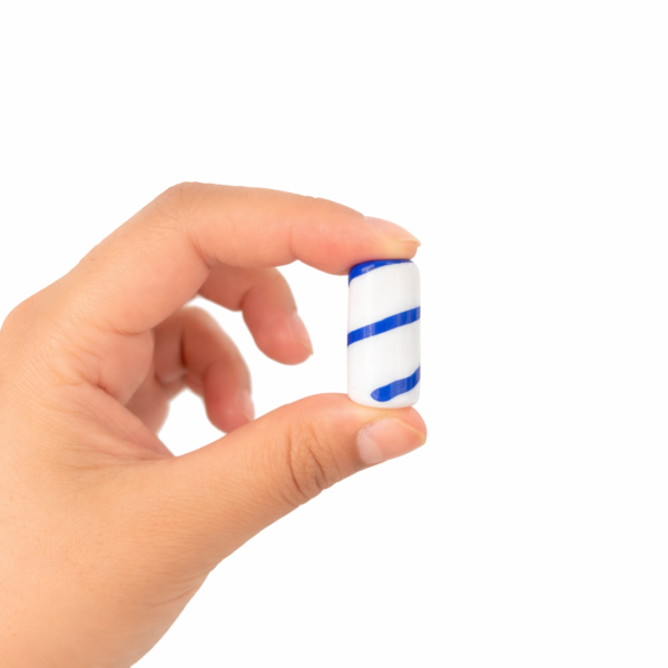Firma Murano Branco e Azul Escuro Lisa 22mm – Unidade