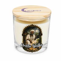 Vela Aromática Preta Velha Lavanda Cera de Coco Lua Mística 200g 