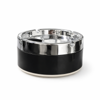 Cinzeiro de Inox Redondo Tampa Giratório Anti Odor 9 cm 4 Apoio