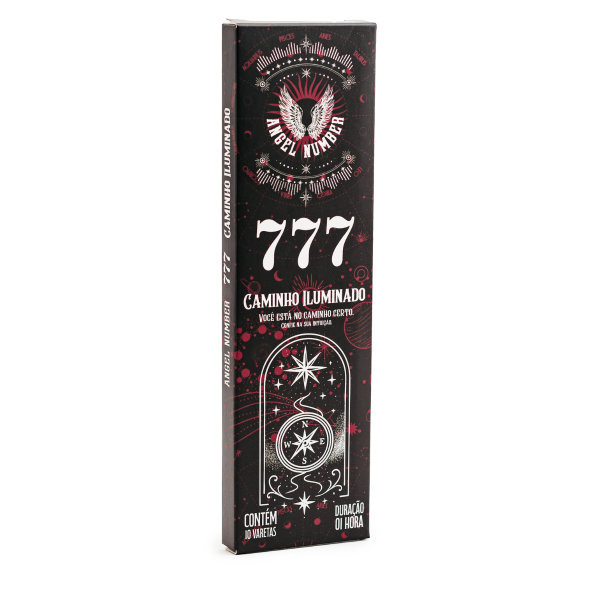 Incenso Linha Angel Number 0% Carvão 777 – Caminho Iluminado Caixa 10 Varetas 