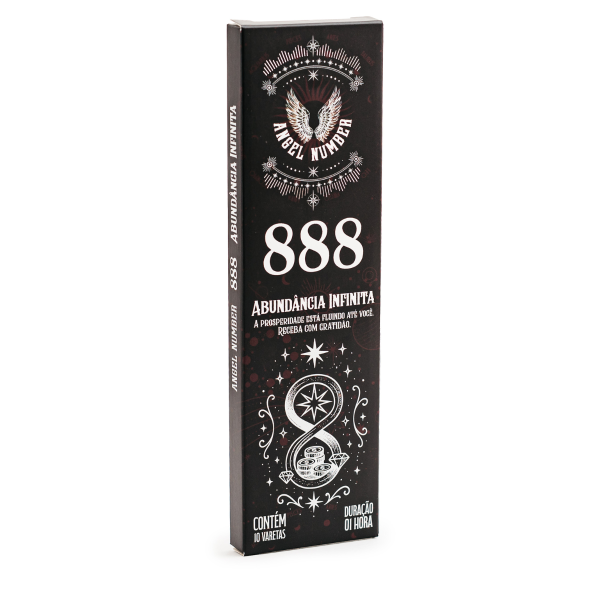 Incenso Linha Angel Number 0% Carvão 888 – Abundância Infinita Caixa 10 Varetas 