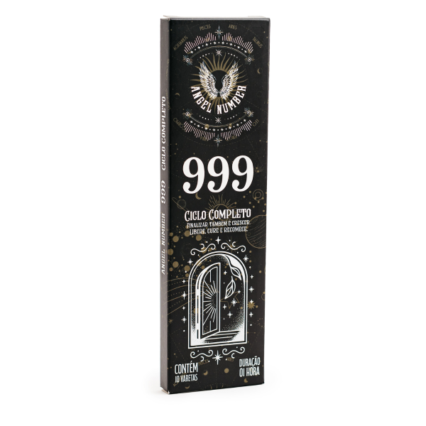 Incenso Linha Angel Number 0% Carvão 999 – Ciclo Completo Caixa 10 Varetas 