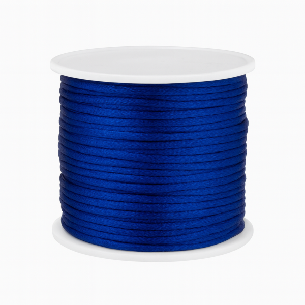 Cordão Acetinado Rabo de Rato 1mm Rolo com 100m Azul Royal