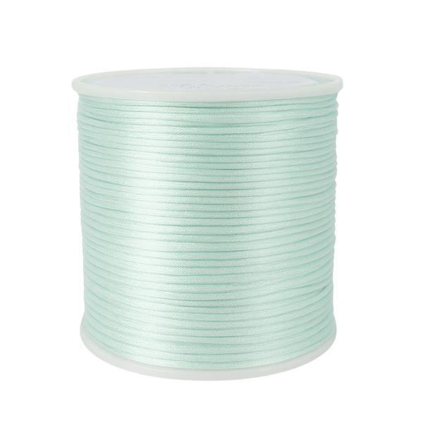 Cordão Acetinado Rabo de Rato 1mm Rolo com 100m Azul Bebê