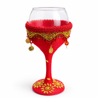 Taça Vidro Cigana  Super Luxo Moedas Altar 300 ml