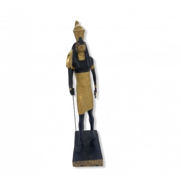 Escultura Deus Hórus  preto com dourado 30 cm em resina