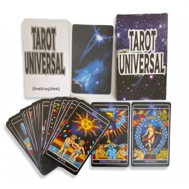 Baralho Tarot Universal Azul 24 Cartas Oráculo - acompanha manual