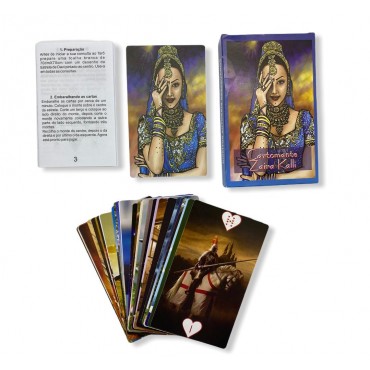 Baralho Tarot Cartomante Zaira Kalli Azul 36 cartas com manual explicativo
