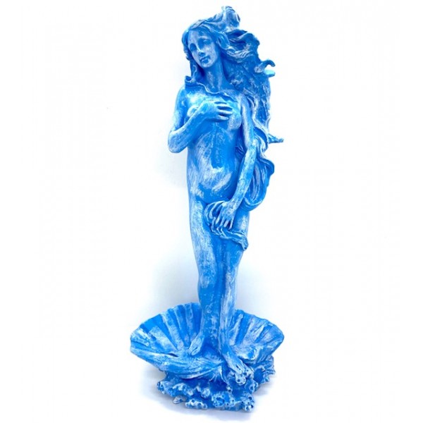 Escultura Deusa Afrodite - Iemanjá azul claro  27 cm em resina