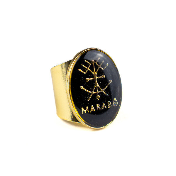 Anel Ajustavel Exu Marabo 2,70 cm Dourado em Metal