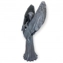 Escultura Anjo Negro Macho 26 cm Cor Cimento Claro em Resina