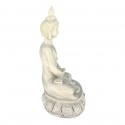 Escultura Buda Meditando 13 cm em Resina Branco