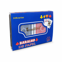 Baralho de Papel 2 Jogos com 54 Cartas Cada Inter Sporte