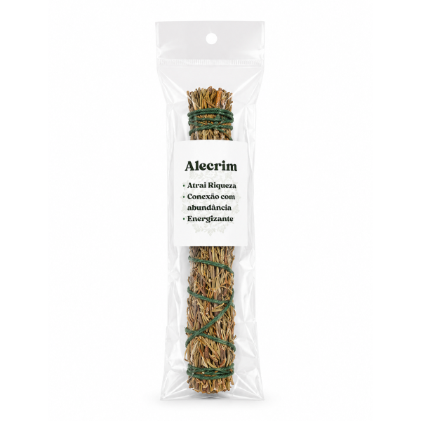 Bastão Natural de Alecrim Para Defumação 15 cm