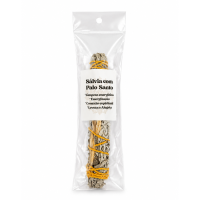 Bastão Natural de Sálvia com Palo Santo Para Defumação 15 cm
