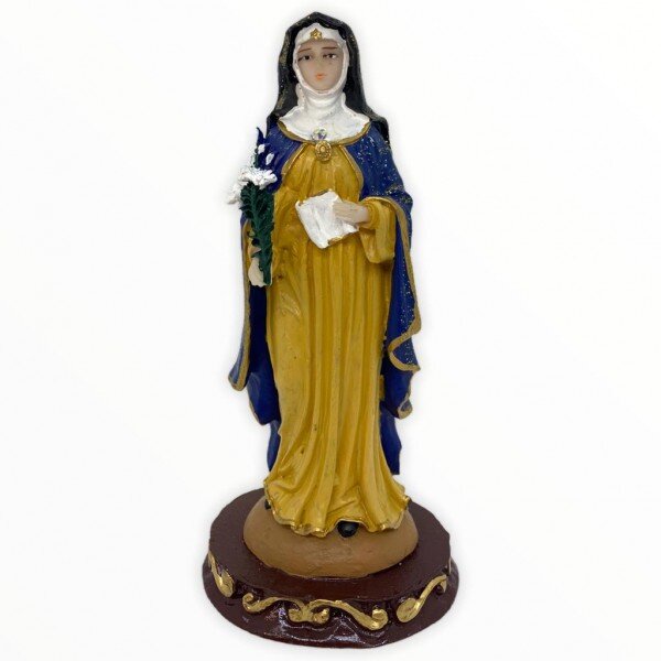 Escultura Santa Beatriz 14,50 cm em Resina Escultura Santa Beatriz 14,50 cm em Resina