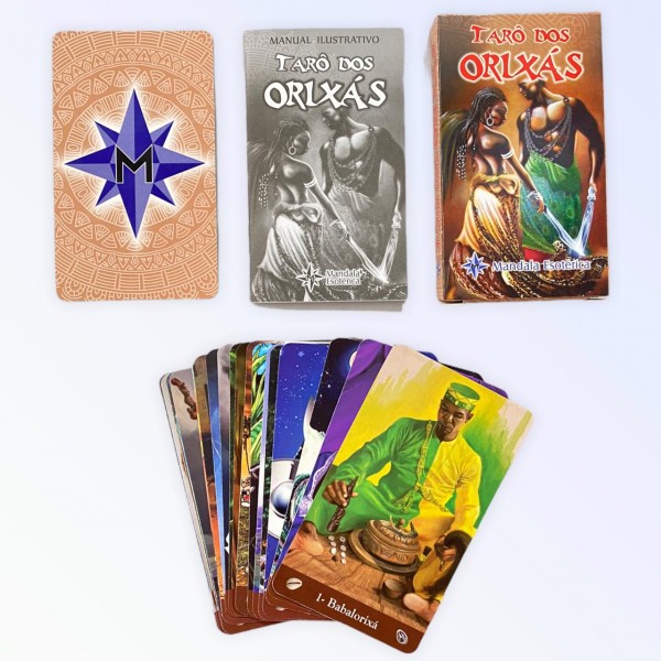 Baralho Tarot dos Oríxás 22 cartas plastificado com manual Mandala Esotérica