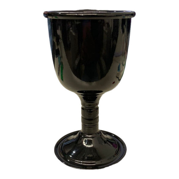 Cálice Para Ritual em Alumínio Pintado de Preto 14cm 200 ml