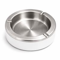 Cinzeiro Branco de Metal Redondo 11 cm 3 Apoios