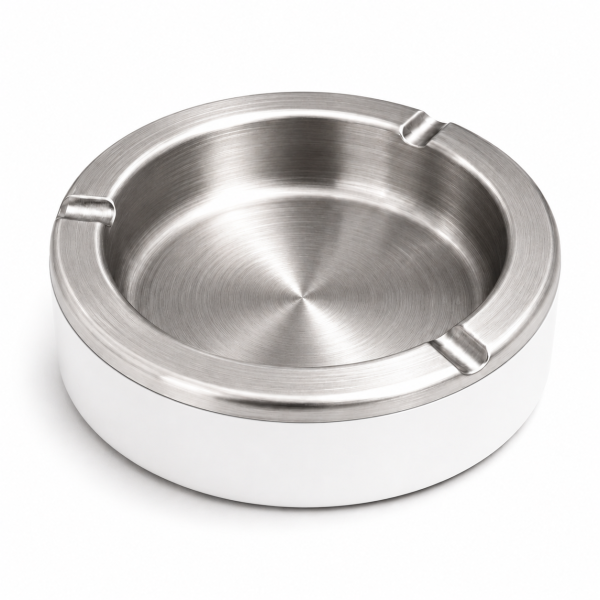 Cinzeiro Branco de Metal Redondo 11 cm 3 Apoios