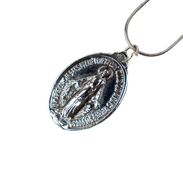 Colar Corrente Medalha Jesus Misericordioso 3,2 cm Niquelado